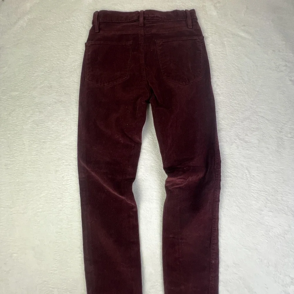 Frame Jeans‎ Womens 25 Dark Red Le High Skinny Corduroy High Rise Ankle Slim - Picture 3 of 10